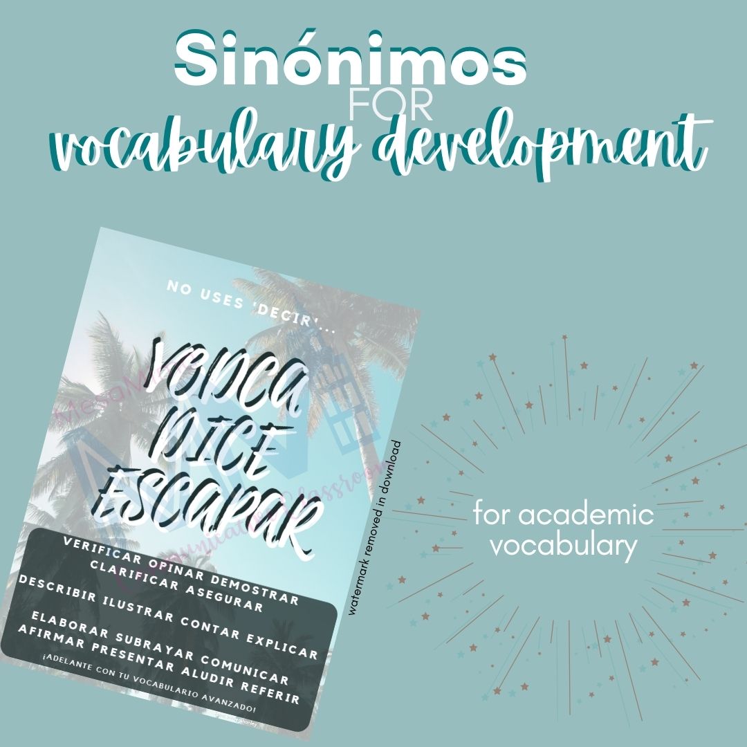 Poster: Sinónimos for vocabulary development