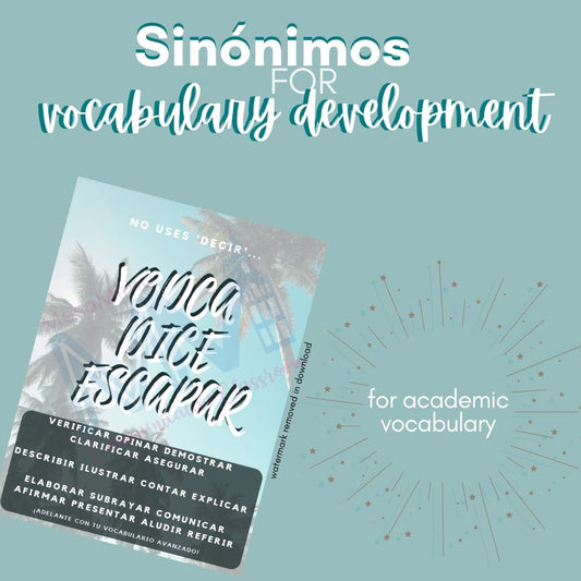 Poster: Sinónimos for vocabulary development