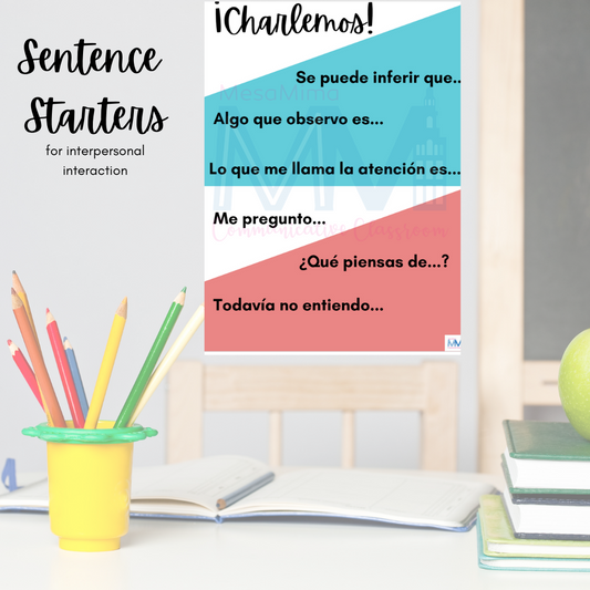 Poster: Sentence Starters for interpersonal scaffolding